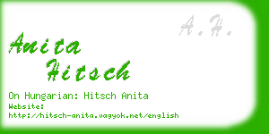 anita hitsch business card